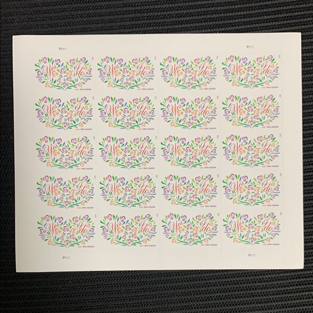 Colorful Floral 'I Do' Stamps